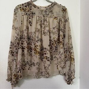 Wilfred High Ruffle Neck Long Sleeve Ditsy Floral Blouse Ruffle Sleeve Aritzia